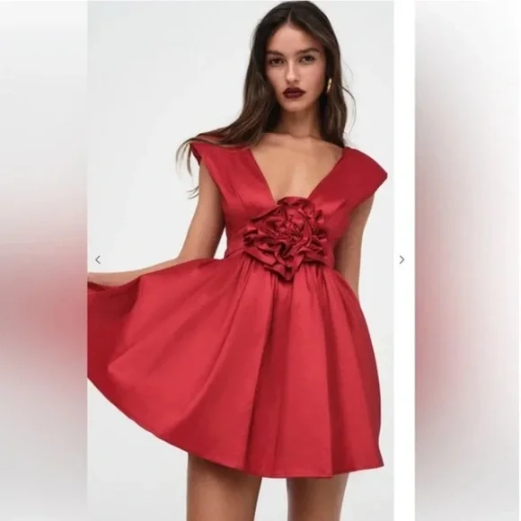 For Love & Lemons Rose Red Mini Dress - Picture 3 of 3